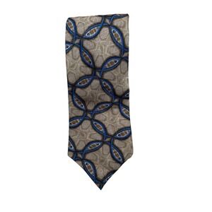 Christian's Closet Mens Necktie 100% Pure Silk Made‎ In Korea Brown/Blue